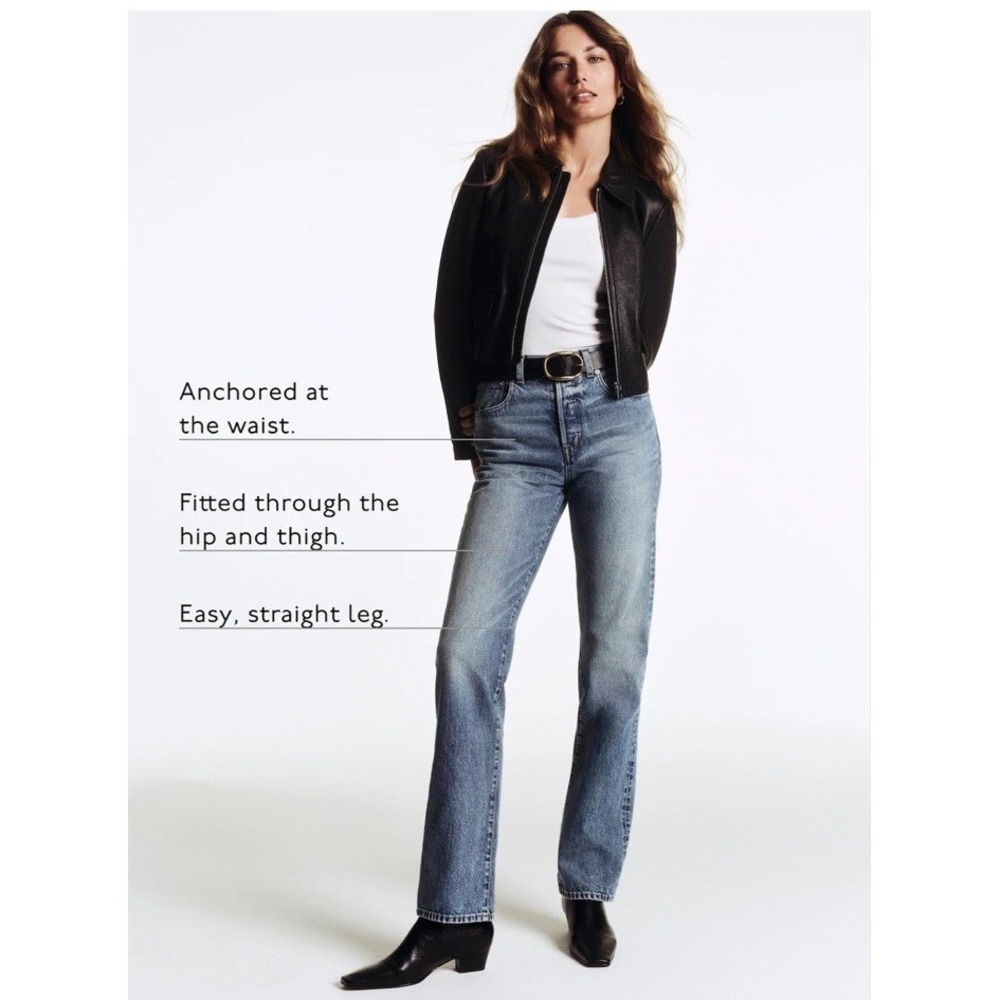 Madewell NWT The Longline Straight Jean Rinse Wash Rigid Size W 28 - Picture 6 of 15